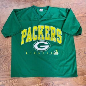 Vintage 1996 Riddell Green Bay Packers NFL mesh V-neck jersey L/XL
